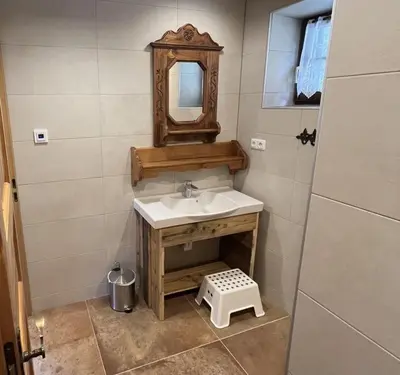 Ein Badezimmer in der Unterkunft Hochsteinalm