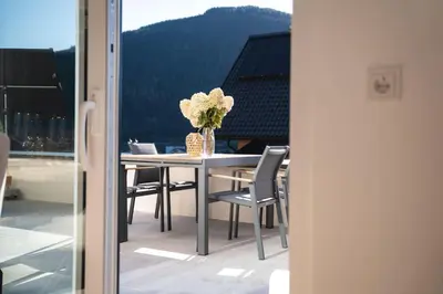 Ein Balkon oder eine Terrasse in der Unterkunft Nestzeit
