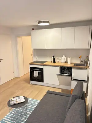Küche/Küchenzeile in der Unterkunft Vogelsang Apartments