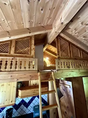 Ein Bett oder Betten in einem Zimmer der Unterkunft Zirbenhütte