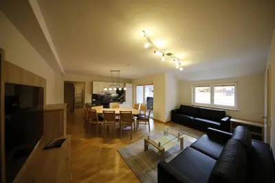 Ein Sitzbereich in der Unterkunft Appartement Central by Schladmingurlaub