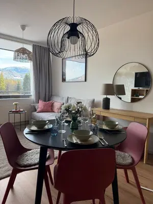 Ein Sitzbereich in der Unterkunft Bergzeit Apartments