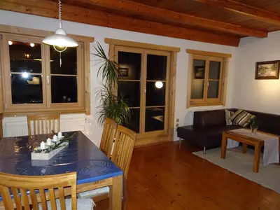 Ein Sitzbereich in der Unterkunft Ferienhaus am Fluss, zentrale Lage