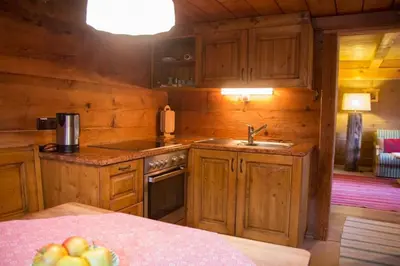 Küche/Küchenzeile in der Unterkunft Kuschelhütte