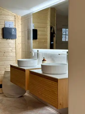 Ein Badezimmer in der Unterkunft Haus Monterosa