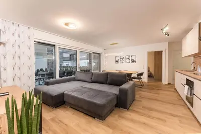 Ein Sitzbereich in der Unterkunft Enns Collection Planai West by Schladming-Appartements