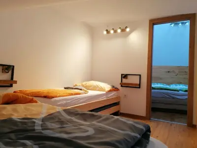 Ein Bett oder Betten in einem Zimmer der Unterkunft Appartement HochOben