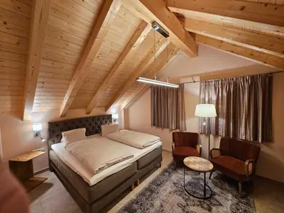Ein Bett oder Betten in einem Zimmer der Unterkunft Chalet Zinkenblick Bad Aussee