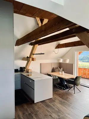 Ein Sitzbereich in der Unterkunft Apartment Regenfelder