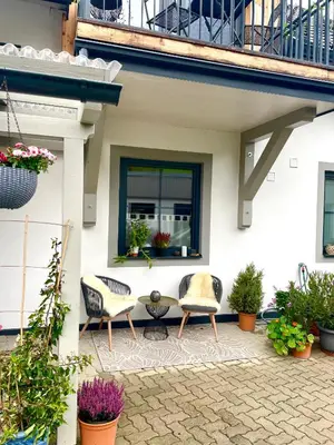Ein Balkon oder eine Terrasse in der Unterkunft Gemütliches Zimmer im Herzen von Gröbming Küche und Bad zur Mitbenutzung