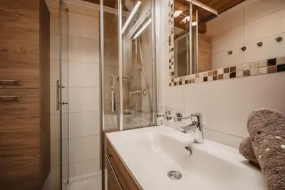 Ein Badezimmer in der Unterkunft Chalet Naturblick am ZwisleggGut