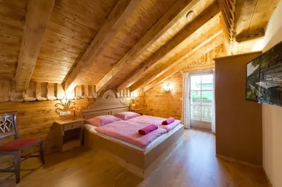 Ein Bett oder Betten in einem Zimmer der Unterkunft Chalet Steinbock
