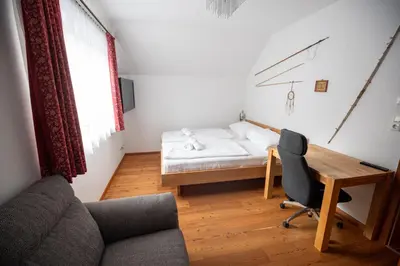 Ein Bett oder Betten in einem Zimmer der Unterkunft Chalet Bergnest Grundlsee