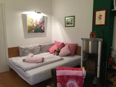 Ein Sitzbereich in der Unterkunft Ferienwohnung Wildrose