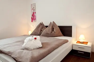 Ein Bett oder Betten in einem Zimmer der Unterkunft Erlachmühle