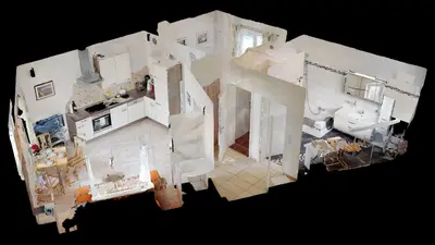 Grundriss der Unterkunft Topwohnung 45m2 oder weißes Budget Zimmer 15 m2 - Nähe Grünberg