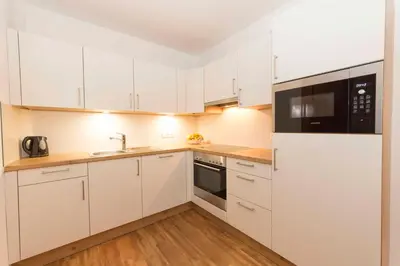 Küche/Küchenzeile in der Unterkunft Hubergut Appartements