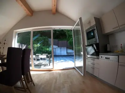 Küche/Küchenzeile in der Unterkunft Ferienwohnung Kaffeewerkstatt