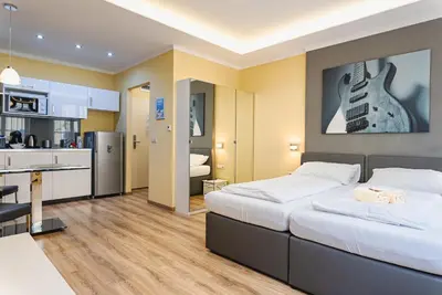 Küche/Küchenzeile in der Unterkunft VillaJazz Apartments