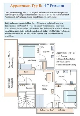 Grundriss der Unterkunft Appartements Gotthardt