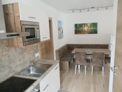 Küche/Küchenzeile in der Unterkunft Appartements Gotthardt