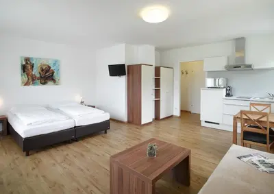 Küche/Küchenzeile in der Unterkunft Aparthotel Fürst