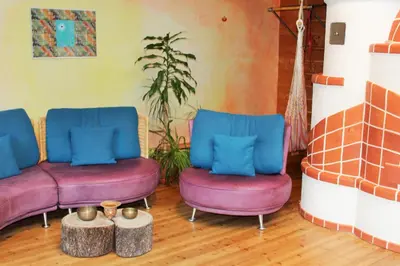 Ein Sitzbereich in der Unterkunft Bio Appartement Pichler