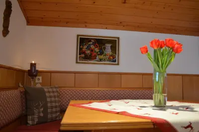 Ein Sitzbereich in der Unterkunft Oberfischergut
