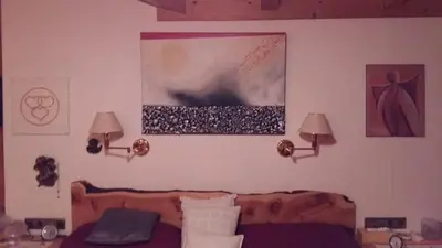 Ein Sitzbereich in der Unterkunft Ferienwohnung Bliem