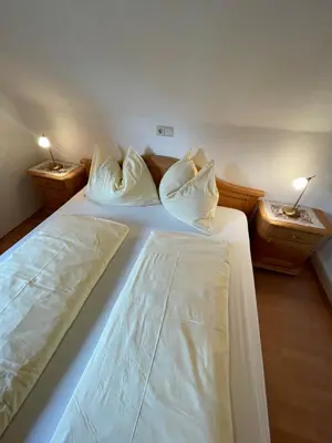 Ein Bett oder Betten in einem Zimmer der Unterkunft Ferienhaus Julia