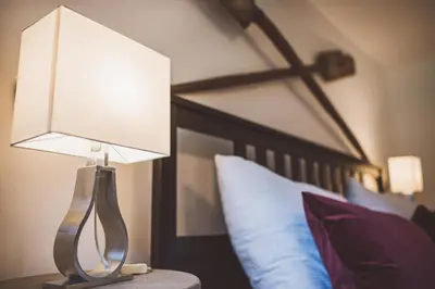 Ein Bett oder Betten in einem Zimmer der Unterkunft Chalet am Sonnenhang