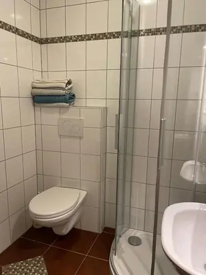 Ein Badezimmer in der Unterkunft Gasthaus Schöberingerhof