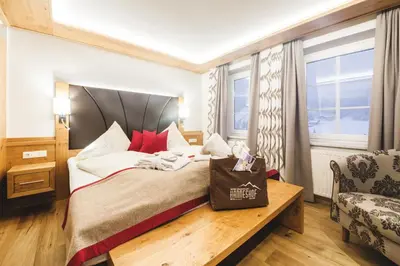 Ein Bett oder Betten in einem Zimmer der Unterkunft Familien- und Wellnesshotel Hanneshof
