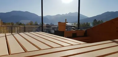 Ein allgemeiner Bergblick oder ein Berglick von des Hotels aus