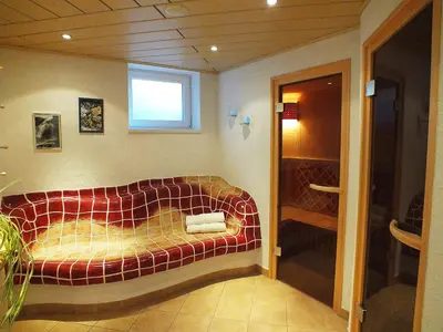 Ein Sitzbereich in der Unterkunft Pension Trillerhof