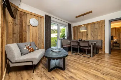 Ein Sitzbereich in der Unterkunft Landhaus Rustika