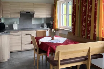 Küche/Küchenzeile in der Unterkunft Apartmenthaus Oberlehen