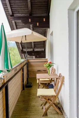 Ein Balkon oder eine Terrasse in der Unterkunft Ferienhaus Mountain View