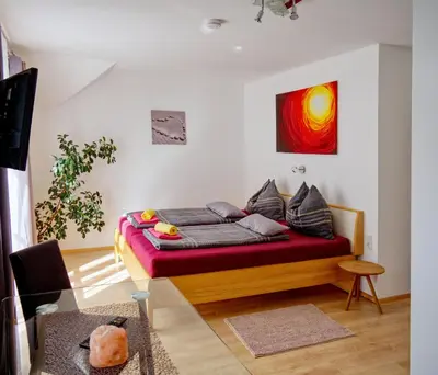 Ein Sitzbereich in der Unterkunft Gasthof zum Postwirt