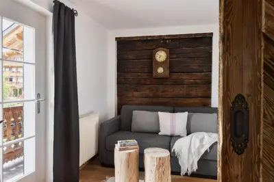 Ein Sitzbereich in der Unterkunft Ramsbergerhof
