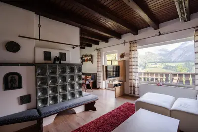 Ein Bett oder Betten in einem Zimmer der Unterkunft Rekreacni dum Grimming