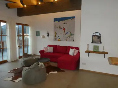 Ein Sitzbereich in der Unterkunft Appartements Kornberg Gütl