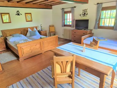 Ein Bett oder Betten in einem Zimmer der Unterkunft Ferienlounge Bluntausee
