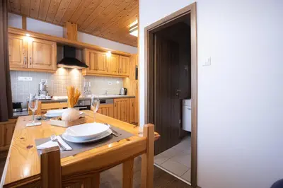 Küche/Küchenzeile in der Unterkunft Apartmenthaus Esther