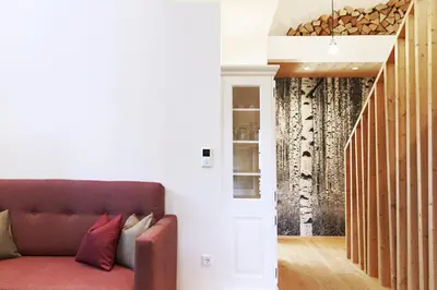 Ein Sitzbereich in der Unterkunft Zederberg Appartements