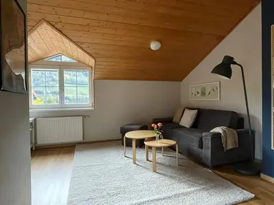 Ein Sitzbereich in der Unterkunft Ferienwohnung Margit Baier
