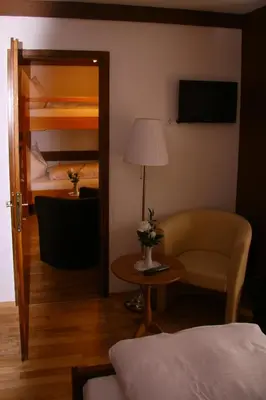 Ein Bett oder Betten in einem Zimmer der Unterkunft Pension Wolfgangsee