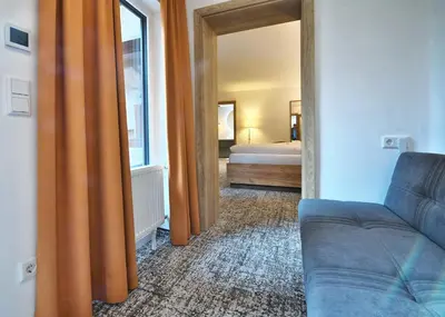 Ein Bett oder Betten in einem Zimmer der Unterkunft Pension Wolfgangsee