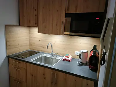 Küche/Küchenzeile in der Unterkunft appartementen Haus Bergblick