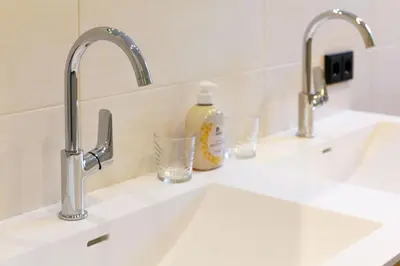 Ein Badezimmer in der Unterkunft Die Traunmühle